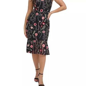 Siena Women's Floral-Print Embroidered Lace Midi Dress